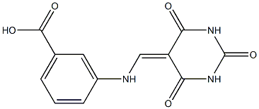 3-{[(2,4,6-trioxotetrahydro-5(2H)-pyrimidinylidene)methyl]amino}benzoic acid,,结构式