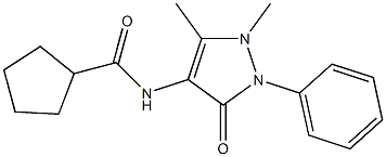 N-(1,5-dimethyl-3-oxo-2-phenyl-2,3-dihydro-1H-pyrazol-4-yl)cyclopentanecarboxamide,,结构式