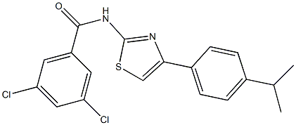 3,5-dichloro-N-[4-(4-isopropylphenyl)-1,3-thiazol-2-yl]benzamide 化学構造式