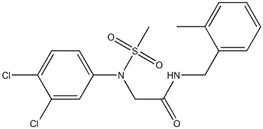 2-[3,4-dichloro(methylsulfonyl)anilino]-N-(2-methylbenzyl)acetamide 结构式