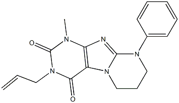 3-allyl-1-methyl-9-phenyl-6,7,8,9-tetrahydropyrimido[2,1-f]purine-2,4(1H,3H)-dione Struktur