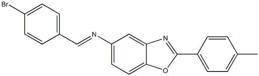 N-(4-bromobenzylidene)-N-[2-(4-methylphenyl)-1,3-benzoxazol-5-yl]amine,,结构式