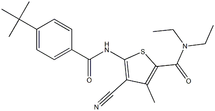 5-[(4-tert-butylbenzoyl)amino]-4-cyano-N,N-diethyl-3-methyl-2-thiophenecarboxamide|
