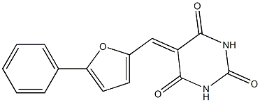 5-[(5-phenyl-2-furyl)methylene]-2,4,6(1H,3H,5H)-pyrimidinetrione 化学構造式