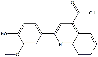 2-(4-hydroxy-3-methoxyphenyl)-4-quinolinecarboxylic acid 化学構造式