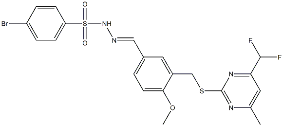 4-bromo-N'-[3-({[4-(difluoromethyl)-6-methyl-2-pyrimidinyl]sulfanyl}methyl)-4-methoxybenzylidene]benzenesulfonohydrazide