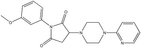 1-(3-methoxyphenyl)-3-[4-(2-pyridinyl)-1-piperazinyl]-2,5-pyrrolidinedione Structure