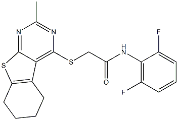 N-(2,6-difluorophenyl)-2-[(2-methyl-5,6,7,8-tetrahydro[1]benzothieno[2,3-d]pyrimidin-4-yl)sulfanyl]acetamide Structure