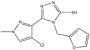 5-(4-chloro-1-methyl-1H-pyrazol-3-yl)-4-(2-furylmethyl)-4H-1,2,4-triazole-3-thiol Structure
