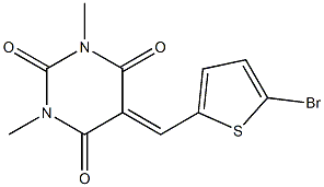 5-[(5-bromo-2-thienyl)methylene]-1,3-dimethyl-2,4,6(1H,3H,5H)-pyrimidinetrione,,结构式