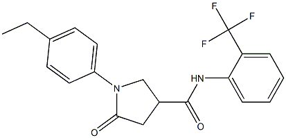 1-(4-ethylphenyl)-5-oxo-N-[2-(trifluoromethyl)phenyl]-3-pyrrolidinecarboxamide Struktur
