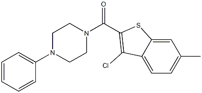 1-[(3-chloro-6-methyl-1-benzothien-2-yl)carbonyl]-4-phenylpiperazine Structure