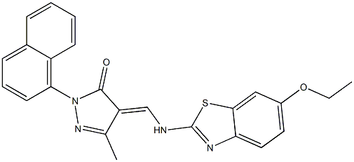 4-{[(6-ethoxy-1,3-benzothiazol-2-yl)amino]methylene}-5-methyl-2-(1-naphthyl)-2,4-dihydro-3H-pyrazol-3-one Struktur