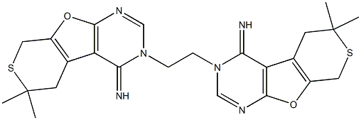 3-[2-(4-imino-6,6-dimethyl-5,8-dihydro-4H-thiopyrano[4',3':4,5]furo[2,3-d]pyrimidin-3(6H)-yl)ethyl]-6,6-dimethyl-3,5,6,8-tetrahydro-4H-thiopyrano[4',3':4,5]furo[2,3-d]pyrimidin-4-imine|