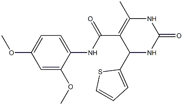  N-(2,4-dimethoxyphenyl)-6-methyl-2-oxo-4-(2-thienyl)-1,2,3,4-tetrahydro-5-pyrimidinecarboxamide