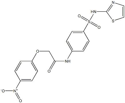 2-{4-nitrophenoxy}-N-{4-[(1,3-thiazol-2-ylamino)sulfonyl]phenyl}acetamide Struktur