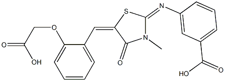 3-({5-[2-(carboxymethoxy)benzylidene]-3-methyl-4-oxo-1,3-thiazolidin-2-ylidene}amino)benzoic acid