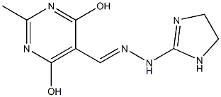 4,6-dihydroxy-2-methyl-5-pyrimidinecarbaldehyde 4,5-dihydro-1H-imidazol-2-ylhydrazone Structure