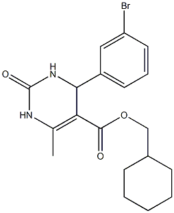 cyclohexylmethyl 4-(3-bromophenyl)-6-methyl-2-oxo-1,2,3,4-tetrahydro-5-pyrimidinecarboxylate 化学構造式