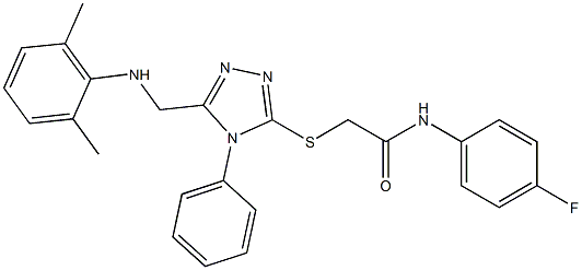 2-({5-[(2,6-dimethylanilino)methyl]-4-phenyl-4H-1,2,4-triazol-3-yl}sulfanyl)-N-(4-fluorophenyl)acetamide|