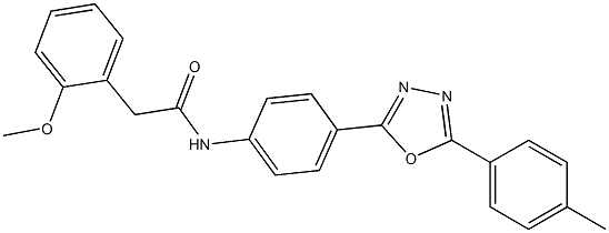 2-(2-methoxyphenyl)-N-{4-[5-(4-methylphenyl)-1,3,4-oxadiazol-2-yl]phenyl}acetamide 化学構造式