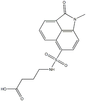 4-{[(1-methyl-2-oxo-1,2-dihydrobenzo[cd]indol-6-yl)sulfonyl]amino}butanoic acid Structure