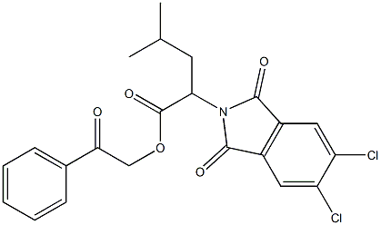 2-oxo-2-phenylethyl 2-(5,6-dichloro-1,3-dioxo-1,3-dihydro-2H-isoindol-2-yl)-4-methylpentanoate Struktur