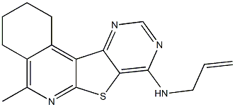 N-allyl-N-(5-methyl-1,2,3,4-tetrahydropyrimido[4',5':4,5]thieno[2,3-c]isoquinolin-8-yl)amine,,结构式