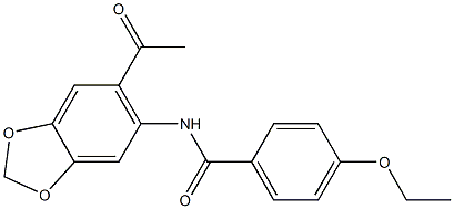N-(6-acetyl-1,3-benzodioxol-5-yl)-4-ethoxybenzamide,,结构式