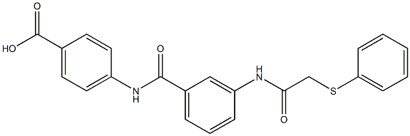 4-[(3-{[(phenylsulfanyl)acetyl]amino}benzoyl)amino]benzoic acid Structure