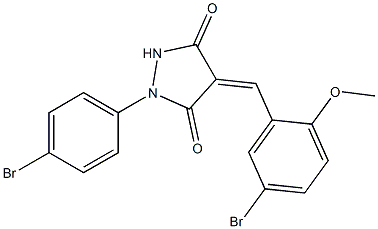 4-(5-bromo-2-methoxybenzylidene)-1-(4-bromophenyl)-3,5-pyrazolidinedione Struktur