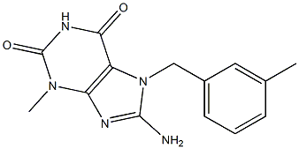 8-amino-3-methyl-7-[(3-methylphenyl)methyl]-3,7-dihydro-1H-purine-2,6-dione Struktur