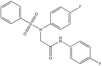 N-(4-fluorophenyl)-2-[(4-fluorophenyl)(phenylsulfonyl)amino]acetamide Structure