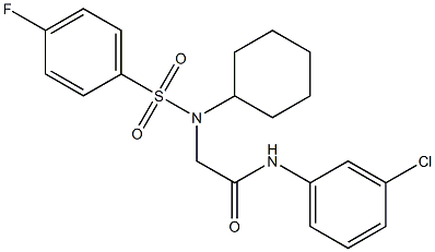 N-(3-chlorophenyl)-2-{cyclohexyl[(4-fluorophenyl)sulfonyl]amino}acetamide Struktur