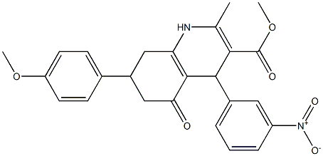 methyl 4-{3-nitrophenyl}-7-(4-methoxyphenyl)-2-methyl-5-oxo-1,4,5,6,7,8-hexahydro-3-quinolinecarboxylate Structure