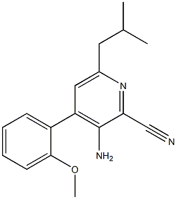 3-amino-6-isobutyl-4-(2-methoxyphenyl)-2-pyridinecarbonitrile,,结构式