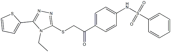 N-(4-{2-[(4-ethyl-5-thien-2-yl-4H-1,2,4-triazol-3-yl)sulfanyl]acetyl}phenyl)benzenesulfonamide,,结构式