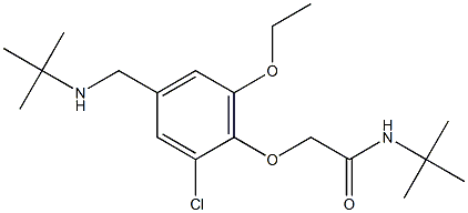 N-(tert-butyl)-2-{4-[(tert-butylamino)methyl]-2-chloro-6-ethoxyphenoxy}acetamide 化学構造式