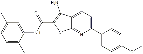 3-amino-N-(2,5-dimethylphenyl)-6-(4-methoxyphenyl)thieno[2,3-b]pyridine-2-carboxamide,,结构式