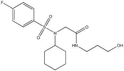 2-{cyclohexyl[(4-fluorophenyl)sulfonyl]amino}-N-(3-hydroxypropyl)acetamide