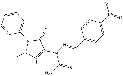 4-nitrobenzaldehyde N-(1,5-dimethyl-3-oxo-2-phenyl-2,3-dihydro-1H-pyrazol-4-yl)thiosemicarbazone Structure