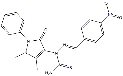 4-nitrobenzaldehyde N-(1,5-dimethyl-3-oxo-2-phenyl-2,3-dihydro-1H-pyrazol-4-yl)thiosemicarbazone 结构式