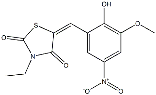 3-ethyl-5-{2-hydroxy-5-nitro-3-methoxybenzylidene}-1,3-thiazolidine-2,4-dione Structure