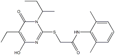 2-[(1-sec-butyl-5-ethyl-4-hydroxy-6-oxo-1,6-dihydropyrimidin-2-yl)sulfanyl]-N-(2,6-dimethylphenyl)acetamide Structure