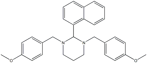 1,3-bis(4-methoxybenzyl)-2-(1-naphthyl)hexahydropyrimidine 化学構造式