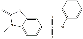 3-methyl-2-oxo-N-phenyl-2,3-dihydro-1,3-benzoxazole-6-sulfonamide 化学構造式