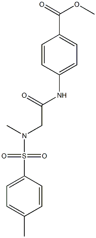 methyl 4-[({methyl[(4-methylphenyl)sulfonyl]amino}acetyl)amino]benzoate Structure