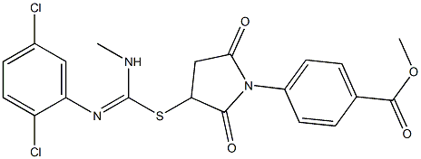 methyl 4-(3-{[[(2,5-dichlorophenyl)imino](methylamino)methyl]sulfanyl}-2,5-dioxo-1-pyrrolidinyl)benzoate Structure