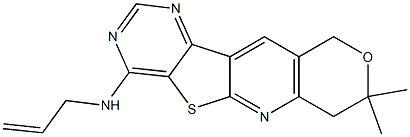 N-allyl-8,8-dimethyl-7,10-dihydro-8H-pyrano[3'',4'':5',6']pyrido[3',2':4,5]thieno[3,2-d]pyrimidin-4-amine Struktur