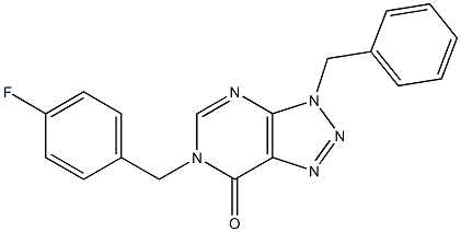 3-benzyl-6-(4-fluorobenzyl)-3,6-dihydro-7H-[1,2,3]triazolo[4,5-d]pyrimidin-7-one Struktur